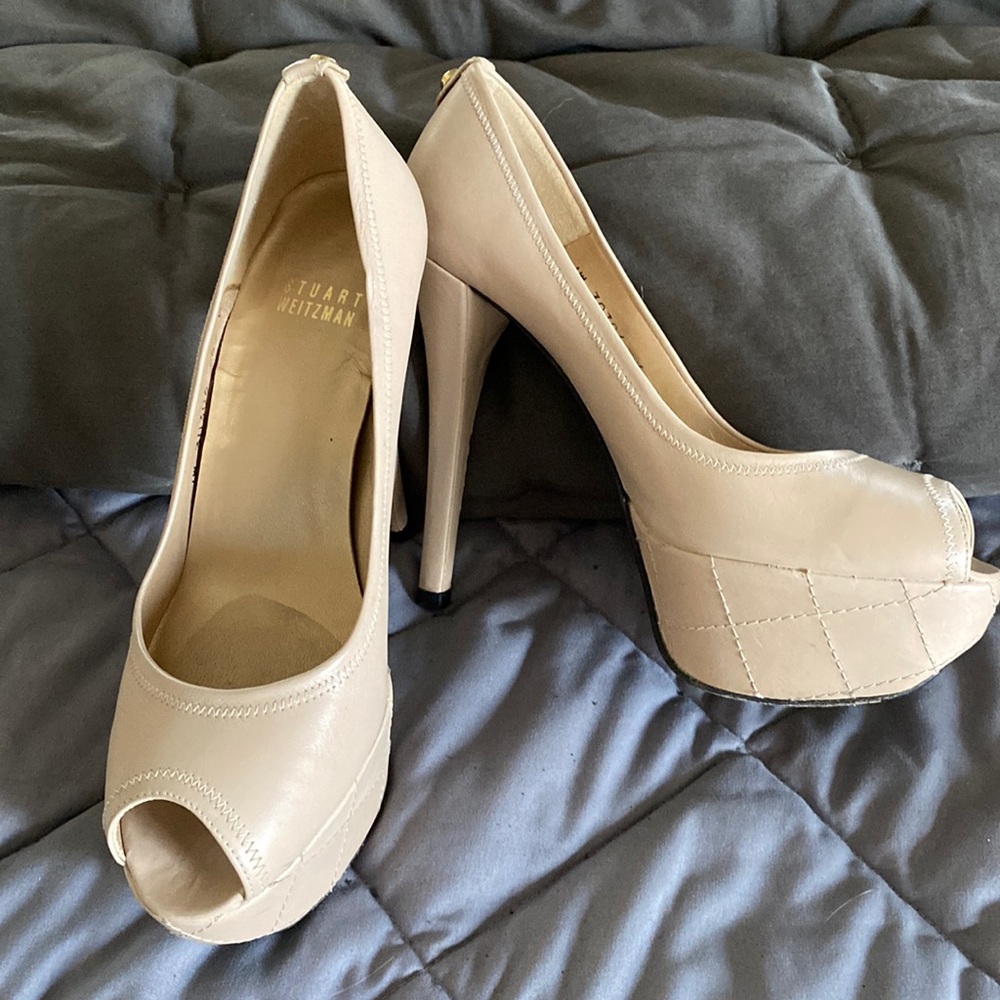 Stuart Weitzman Quilted Platform Stiletto Heels - image 1